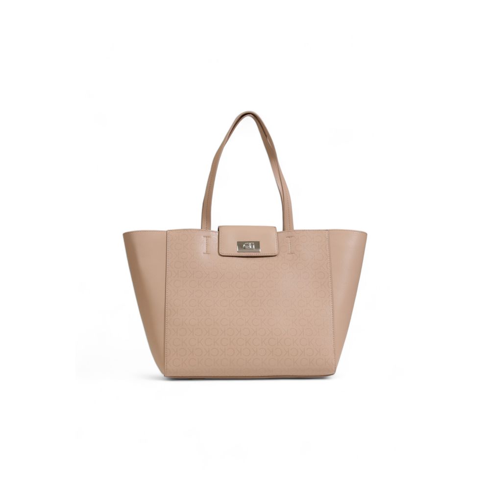 Sac à main Calvin Klein beige en polyester recyclé