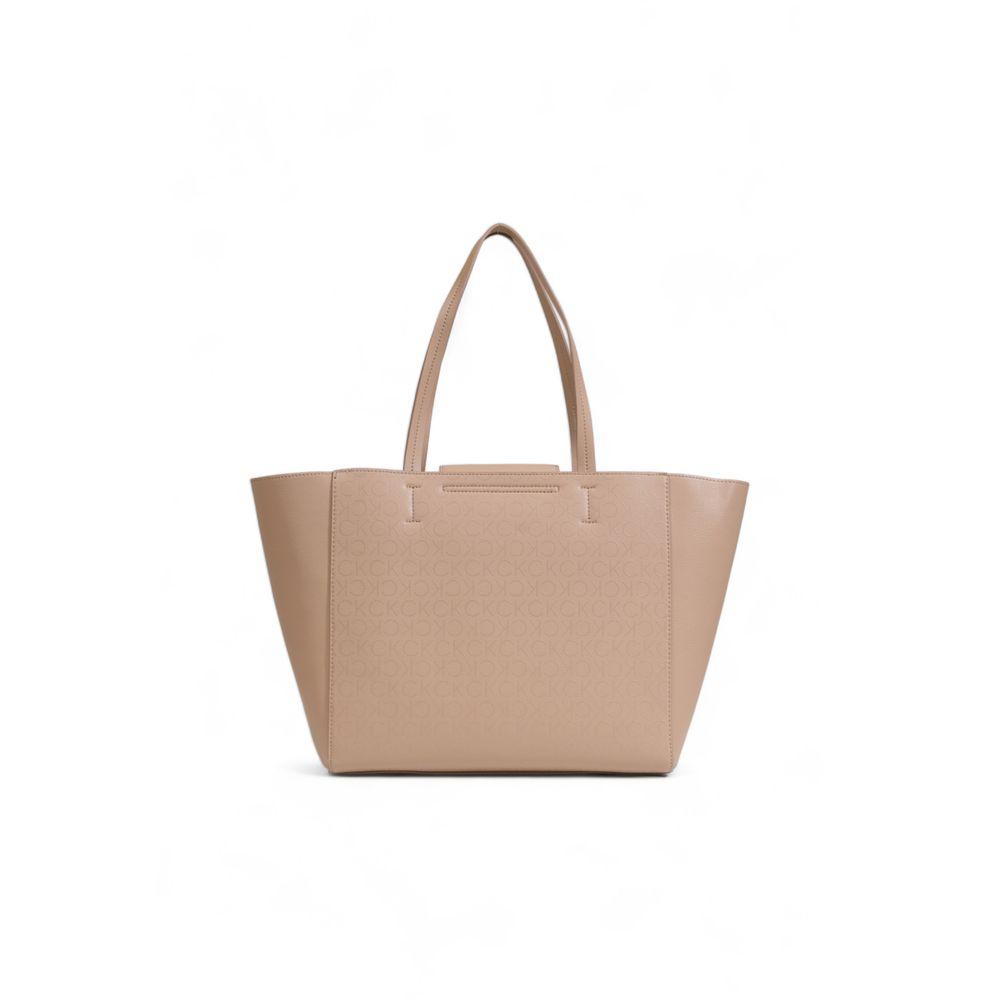 Sac à main Calvin Klein beige en polyester recyclé