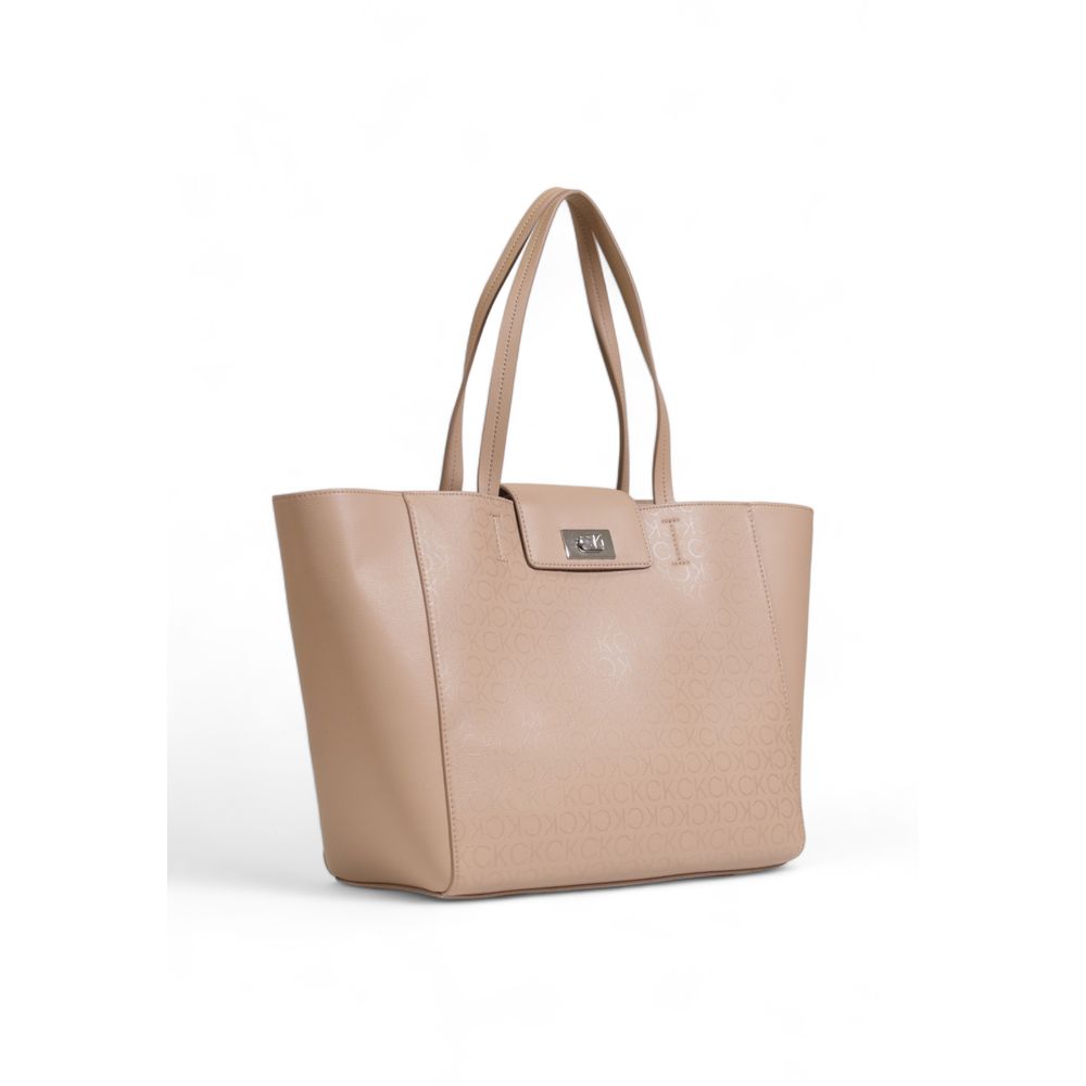 Sac à main Calvin Klein beige en polyester recyclé
