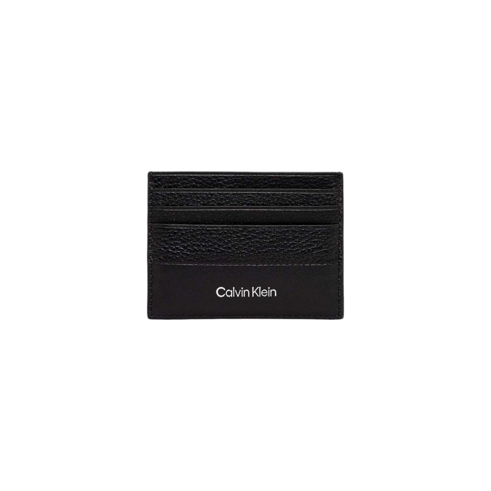 Porte-cartes en cuir noir Calvin Klein