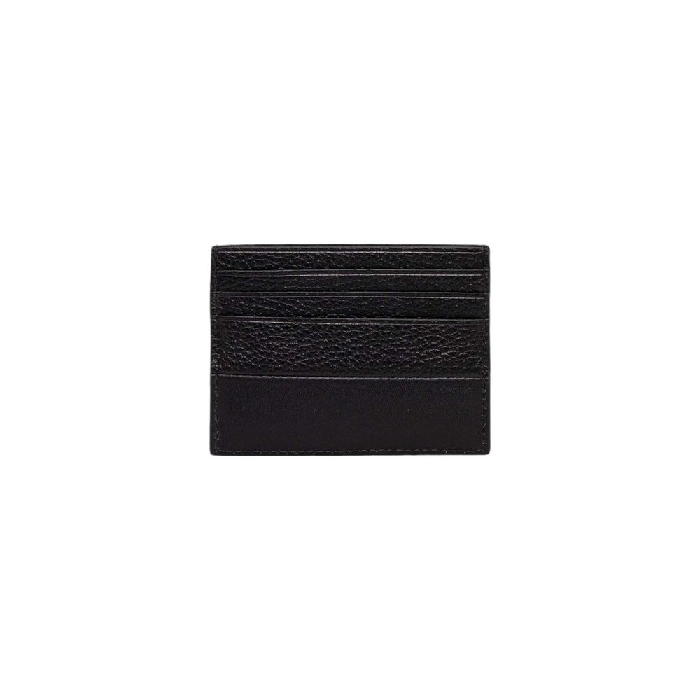 Porte-cartes en cuir noir Calvin Klein