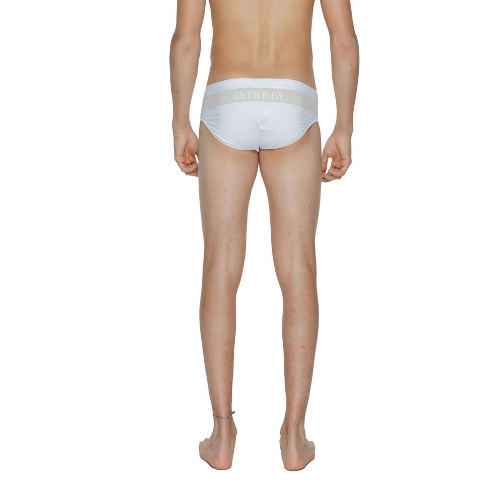 Slip de bain Calvin Klein en polyamide blanc
