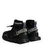 Dolce & Gabbana Black Sorrento Logo Men Sneakers Socks Shoes