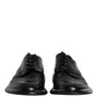 Dolce & Gabbana Black Leather Derby Wingtip Formal Shoes