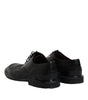 Dolce & Gabbana Black Leather Derby Wingtip Formal Shoes
