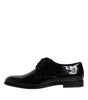 Dolce & Gabbana Black Patent Leather Derby Formal Dress Shoes