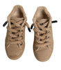Dolce & Gabbana Brown Jute Fabric Low Top Men Sneakers Shoes
