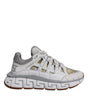 Versace White Trigreca Barocco Print Low Top Sneakers Shoes