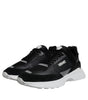 Versace Black Canvas Quad Fabric Medusa Low Top Sneaker Shoes