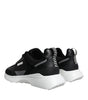 Versace Black Canvas Quad Fabric Medusa Low Top Sneaker Shoes