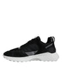 Versace Black Canvas Quad Fabric Medusa Low Top Sneaker Shoes