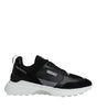 Versace Black Canvas Quad Fabric Medusa Low Top Sneaker Shoes