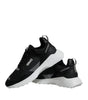 Versace Black Canvas Quad Fabric Medusa Low Top Sneaker Shoes