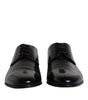 Dolce & Gabbana Black Leather Lace Up Men Derby Formal Shoes