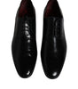 Dolce & Gabbana Black Leather Lace Up Men Derby Formal Shoes
