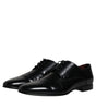 Dolce & Gabbana Black Leather Lace Up Men Derby Formal Shoes