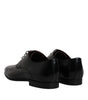 Dolce & Gabbana Black Leather Lace Up Men Derby Formal Shoes