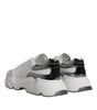 Dolce & Gabbana White Silver DAYMASTER Leather Sneakers Shoes