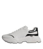 Dolce & Gabbana White Silver DAYMASTER Leather Sneakers Shoes