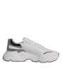 Dolce & Gabbana White Silver DAYMASTER Leather Sneakers Shoes