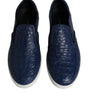 Dolce & Gabbana Blue Croc Exotic Leather Men Sneakers Shoes