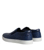 Dolce & Gabbana Blue Croc Exotic Leather Men Sneakers Shoes