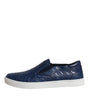 Dolce & Gabbana Blue Croc Exotic Leather Men Sneakers Shoes