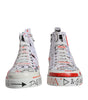 Dolce & Gabbana White Cotton Graffiti High Top Sneaker Shoes