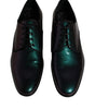 Dolce & Gabbana Peacock Patent Leather Derby Men Dress Shoes