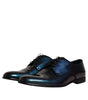 Dolce & Gabbana Peacock Patent Leather Derby Men Dress Shoes