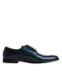 Dolce & Gabbana Peacock Patent Leather Derby Men Dress Shoes