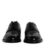Dolce & Gabbana Black Leather Derby Wingtip Formal Shoes