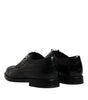 Dolce & Gabbana Black Leather Derby Wingtip Formal Shoes