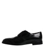 Dolce & Gabbana Black Leather Derby Wingtip Formal Shoes