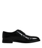 Dolce & Gabbana Black Leather Derby Wingtip Formal Shoes