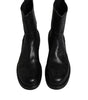 Dolce & Gabbana Black Horse Leather Mid Calf Boots Shoes