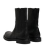Dolce & Gabbana Black Horse Leather Mid Calf Boots Shoes