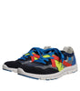 Dolce & Gabbana Multicolor Leather Suede Low Top Sneakers Shoes