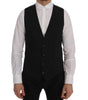 Dolce & Gabbana Black STAFF Cotton Striped Vest
