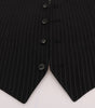 Dolce & Gabbana Black STAFF Cotton Striped Vest