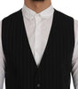 Dolce & Gabbana Black STAFF Cotton Striped Vest