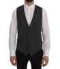 Dolce & Gabbana Gray STAFF Cotton Striped Vest