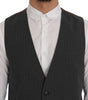 Dolce & Gabbana Gray STAFF Cotton Striped Vest