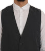 Dolce & Gabbana Gray STAFF Cotton Striped Vest