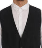 Dolce & Gabbana Gray STAFF Cotton Striped Vest