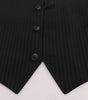 Dolce & Gabbana Gray STAFF Cotton Striped Vest