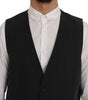 Dolce & Gabbana Gray STAFF Cotton Striped Vest