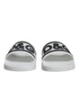 Dolce & Gabbana White Black Sandals Rubber Beachwear Shoes