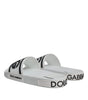 Dolce & Gabbana White Black Sandals Rubber Beachwear Shoes