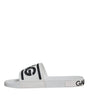 Dolce & Gabbana White Black Sandals Rubber Beachwear Shoes